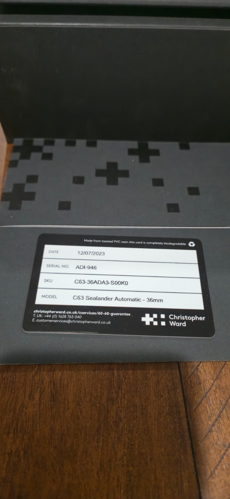 CHRISTHOPER WARD C63 SEALANDER 36MM with box and papers
