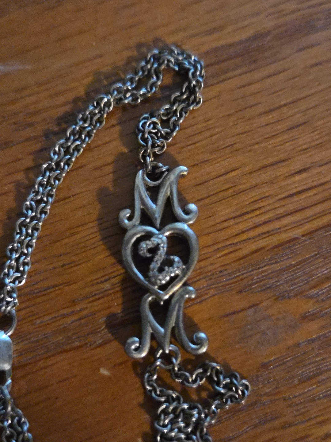 Sterling Silver JANE SEYMOUR DIAMOND Accent Bracelet Mom Open Heart 5.8 Grams
