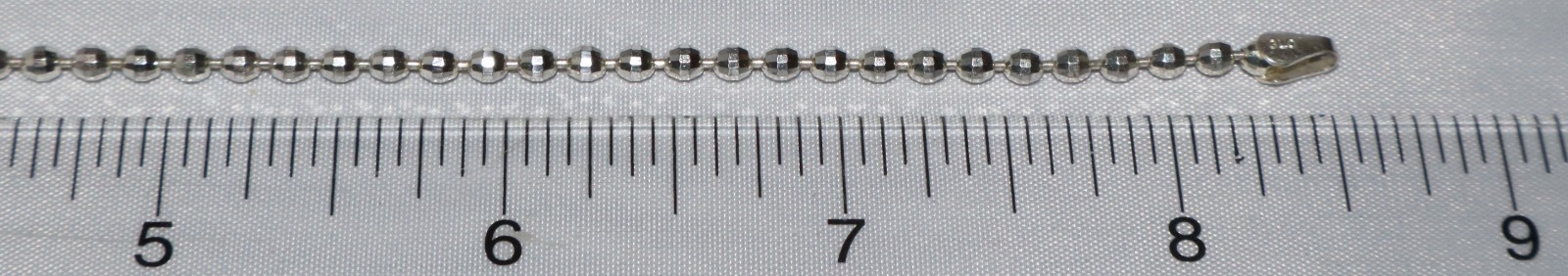 Sterling Silver Diamond Cut 2mm Beaded Italy Bracelet or Anklet 8 1/2 inches
