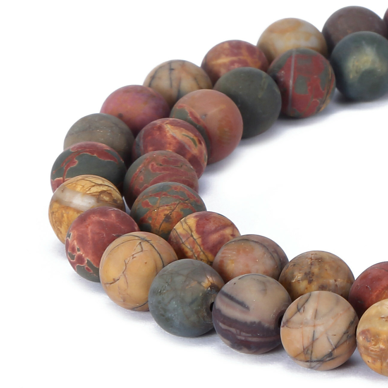 Red Creek Jasper Matte Round Beads 6mm 8mm 10mm 12mm 15.5″ Strand