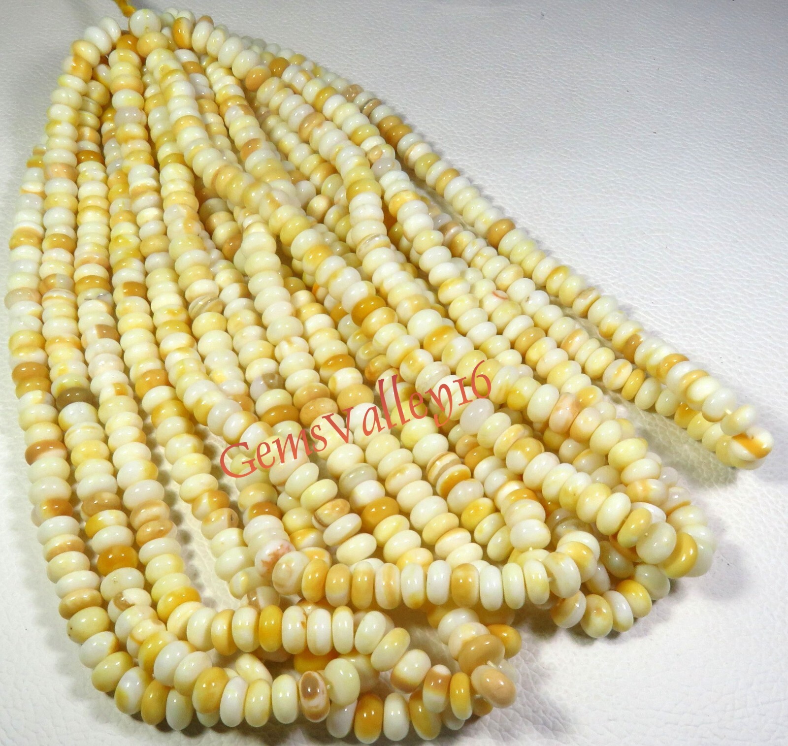 Yellow Shaded Opal Smooth Gemstone Rondelle Briolette Beads For Jewelry 8-8.5 mm
