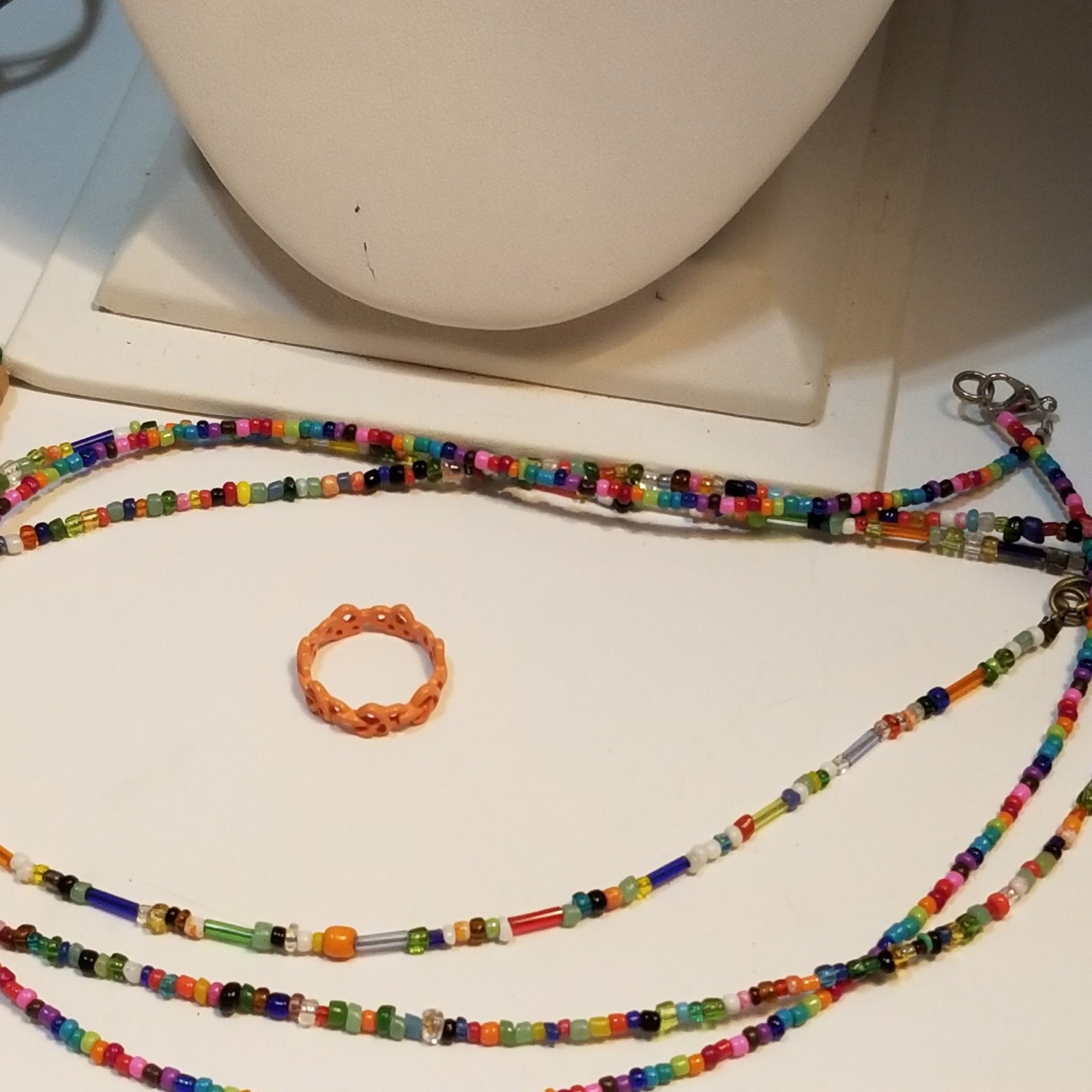 Lot of 18 necklaces bracelets ring and pair of earrings