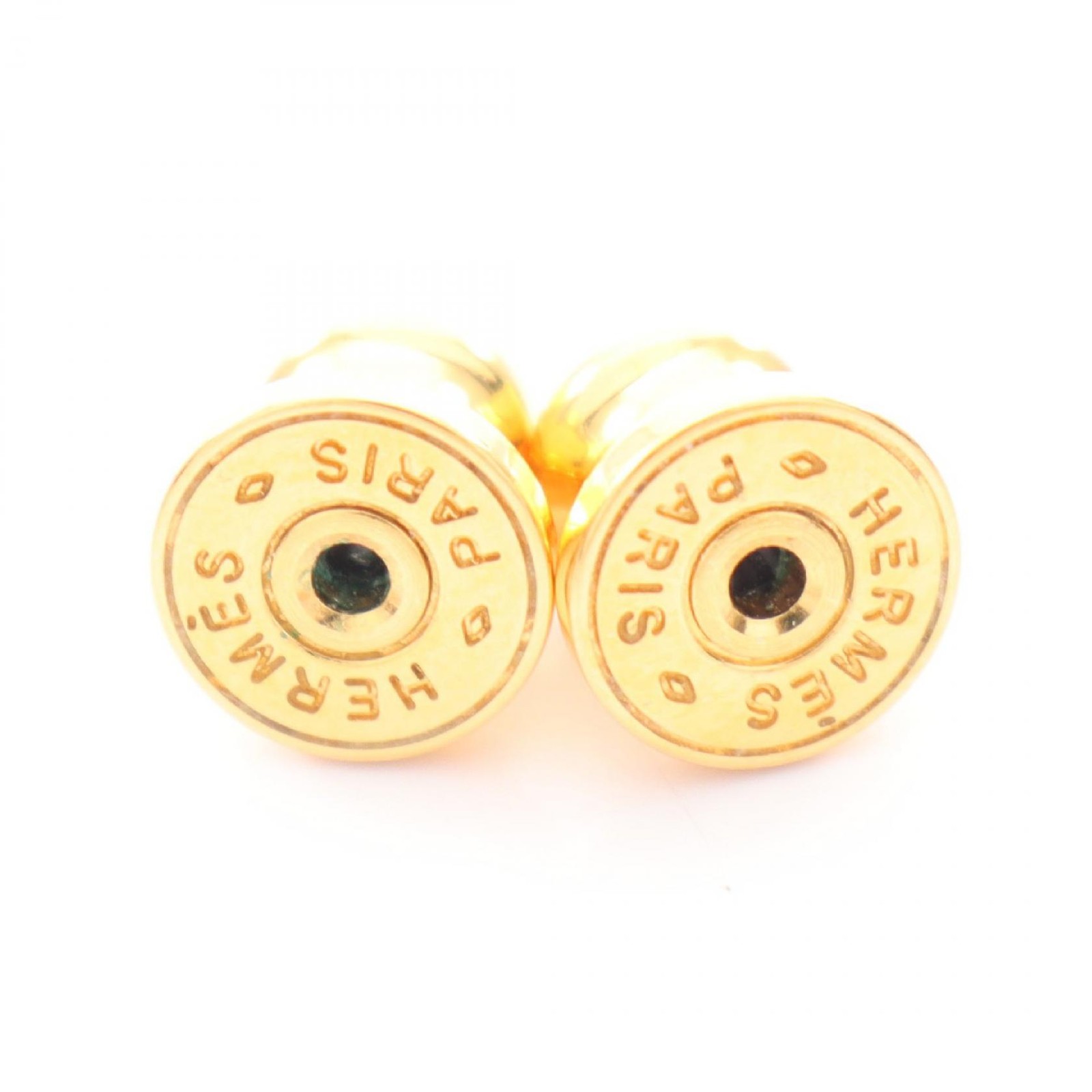 HERMES MINI POP H Pierced earrings Gold Plated Pink Used Women