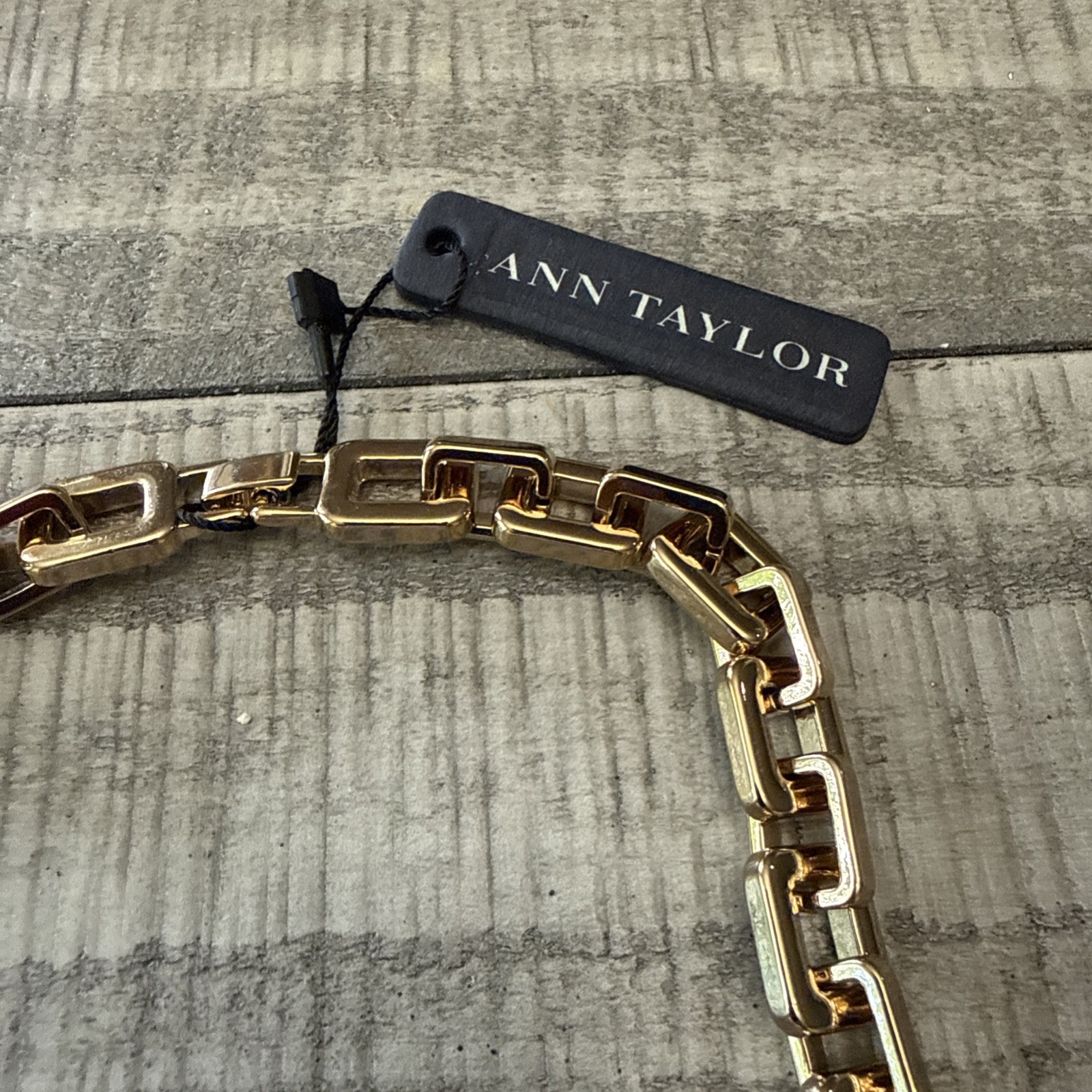 Ann Taylor Coral Enamel Link Necklace & Bracelet Set