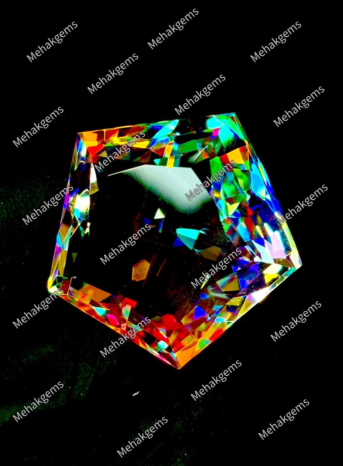 56 Carat Mystic Topaz Large Faceted Rainbow Gemstone (25.75×25.80×15.30 MM)