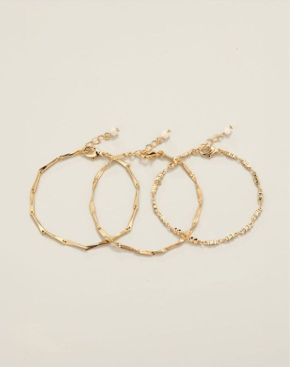 Avon Studio 1886 Minimalist Essentials Bracelet Set Goldtone New