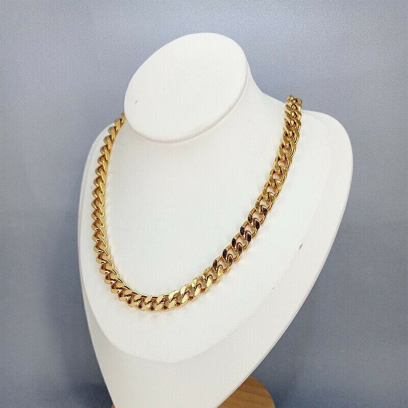 8MM Without Stone Women’s Attractive Tennis Necklaces 14K Yellow Gold Finish