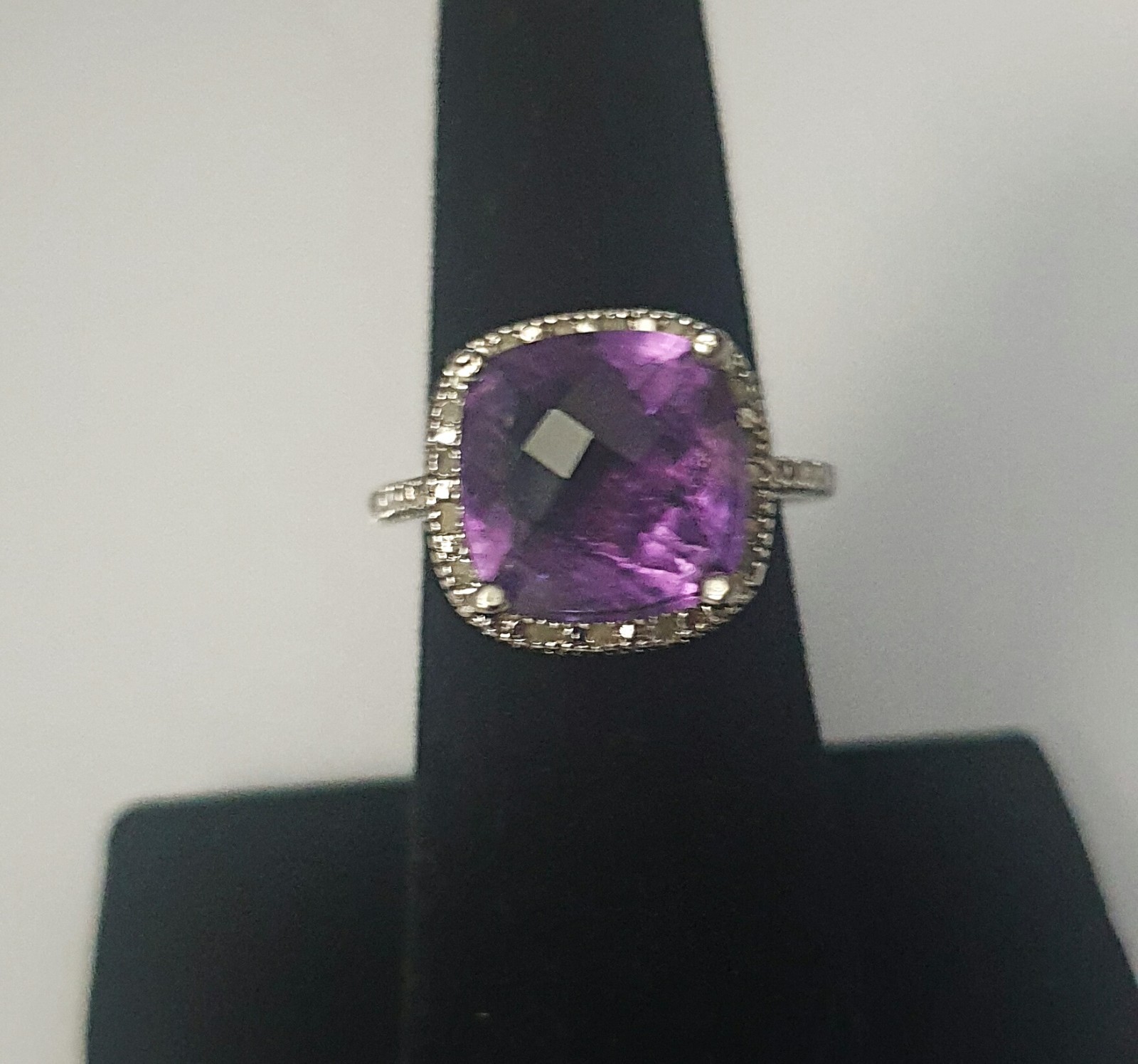 Brilliant Victoria Townsend Amethyst & Diamond 925 Sterling Silver SIZE 7 Ring