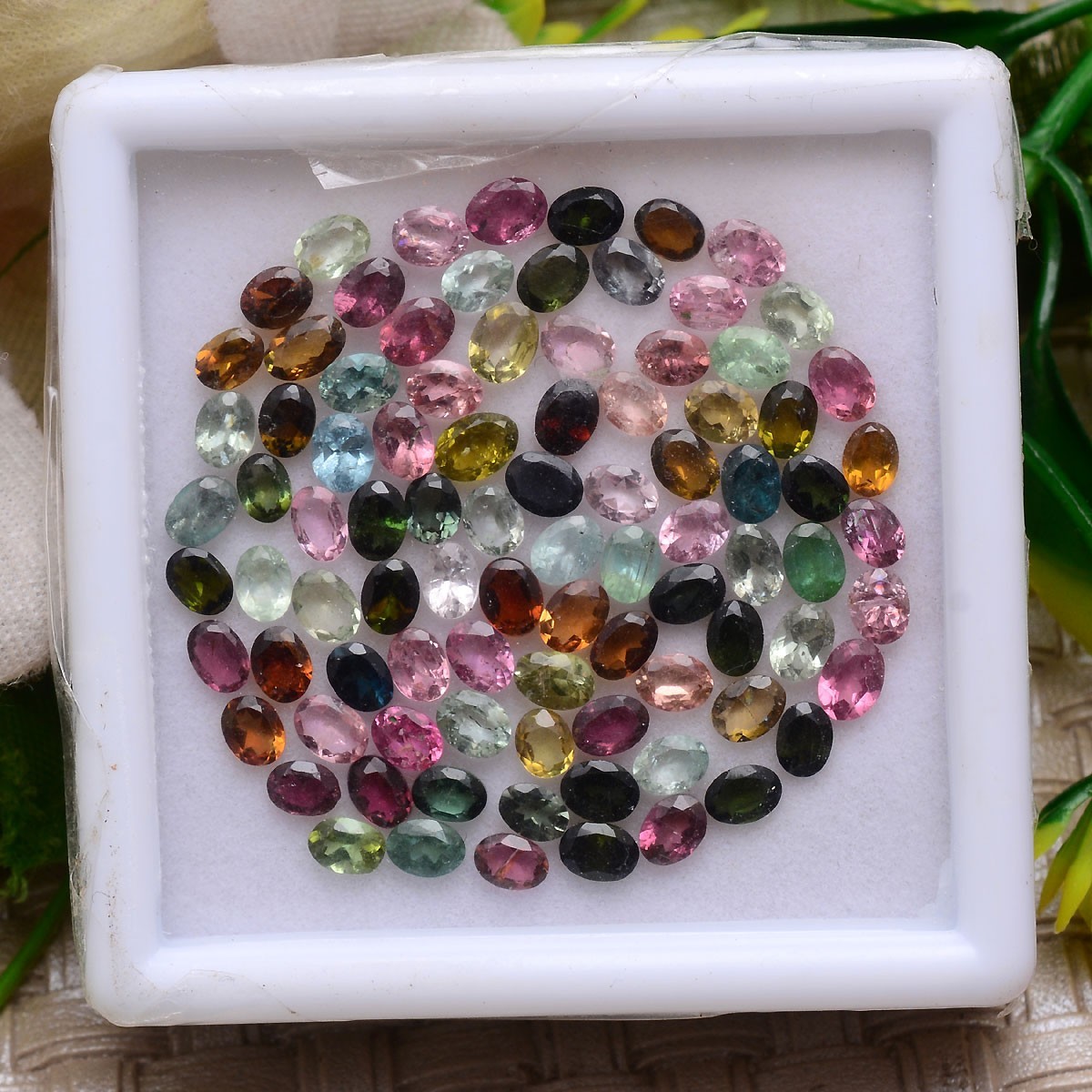 27 Pcs Natural Multi Tourmaline 3.79mm-4.43mm Oval Cut Untreated Gemstones Lot