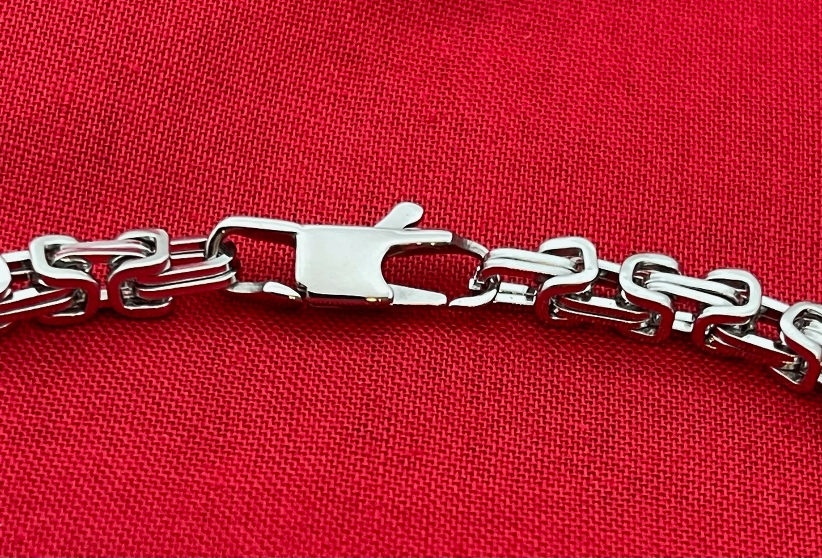 7″-36″ STAINLESS STEEL SILVER 4MM BYZANTINE TURKISH BOX W/SPECIAL CLASP CHAIN