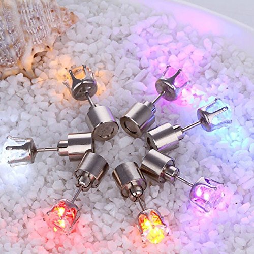 Color Changing Lighting Up LED Earrings Studs Flashing Christmas Xmas Gift Party