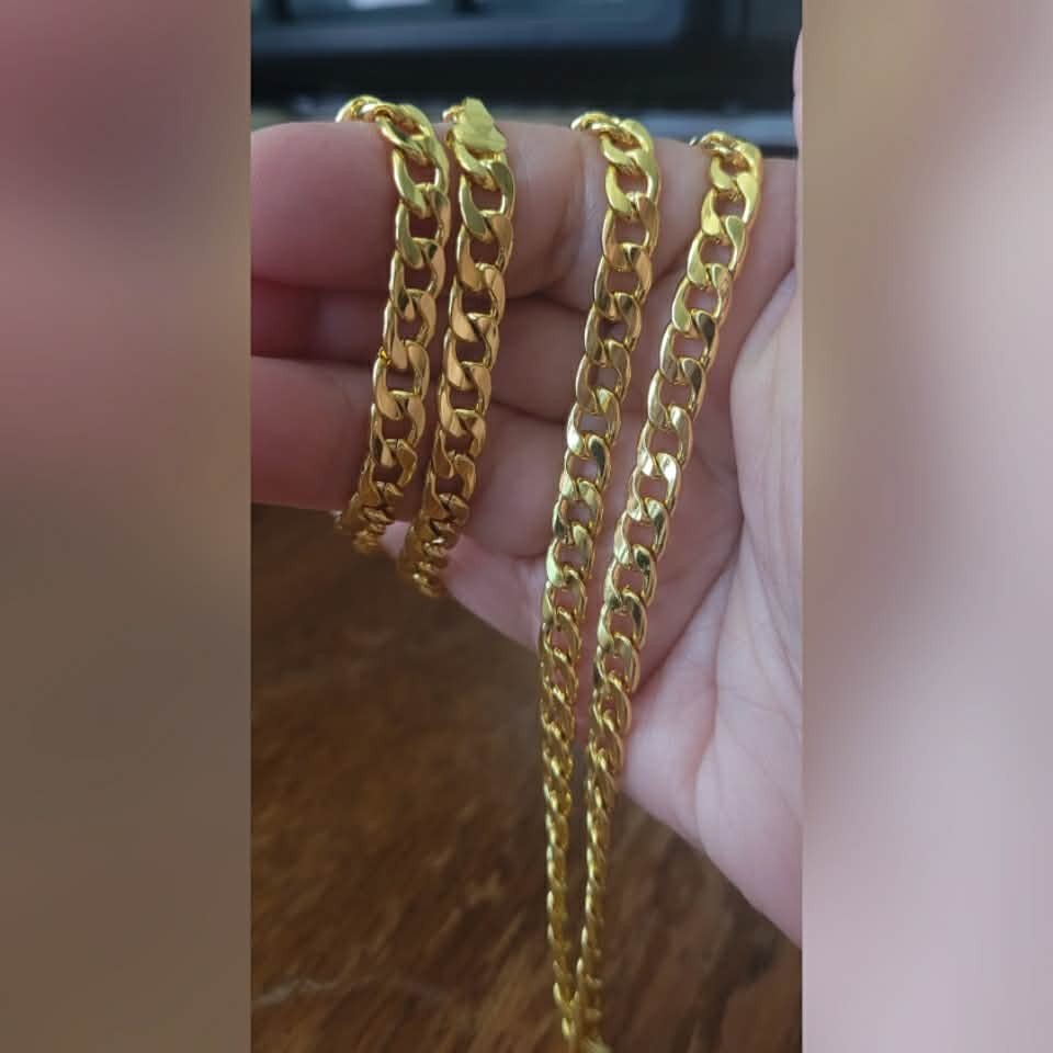CADENA GRUESA 25INN GOLD PLATED PARA HOMBRE CHAPADA EN ORO