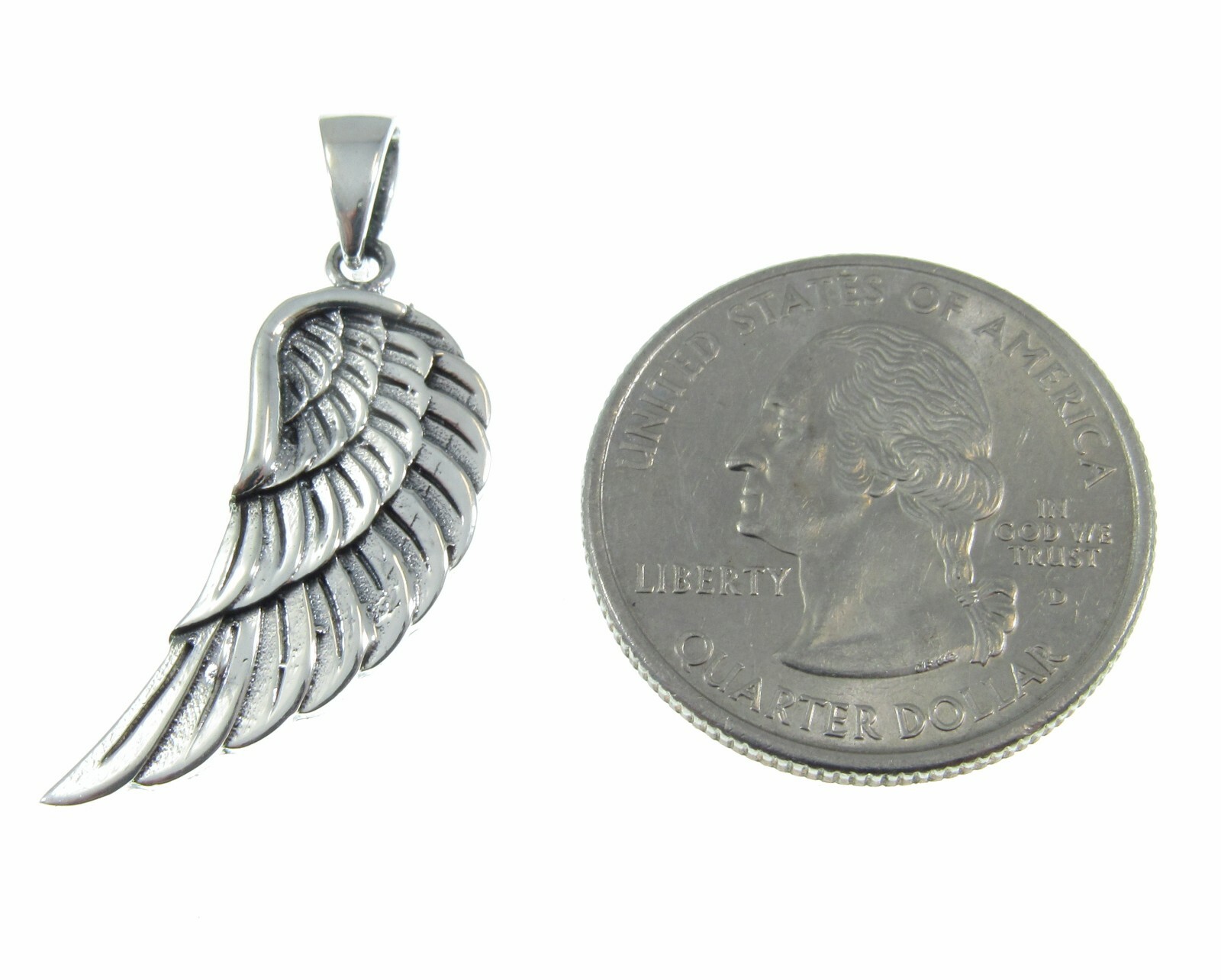 Handcrafted Solid 925 Sterling Silver ANGEL WING Pendant Hope & Protection Charm