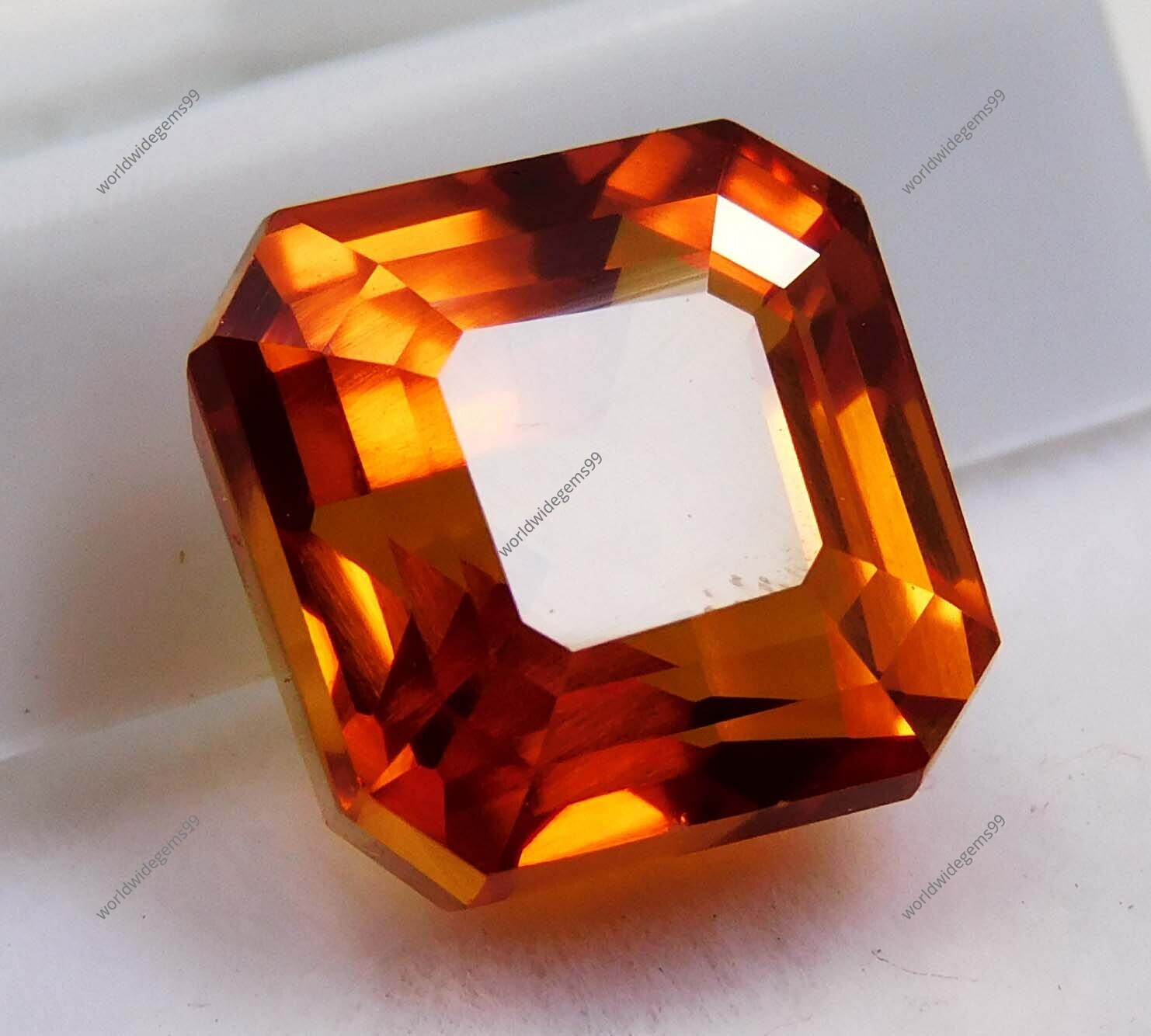 10.00 Ct Flawless Natural CERTIFIED Sapphire Rare Orange Square Loose Gemstone