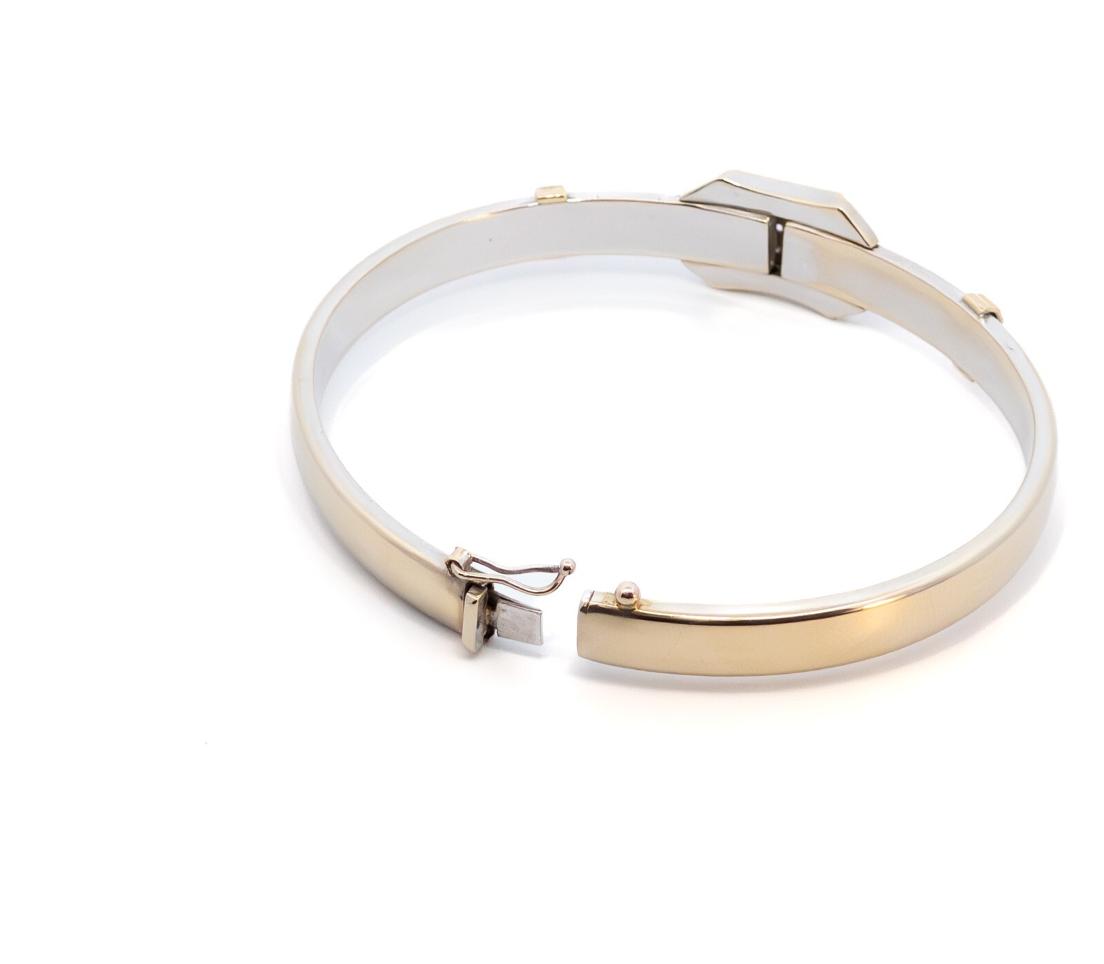 Gold bangle, gold bangle with zircon, yellow gold 585 14 KT