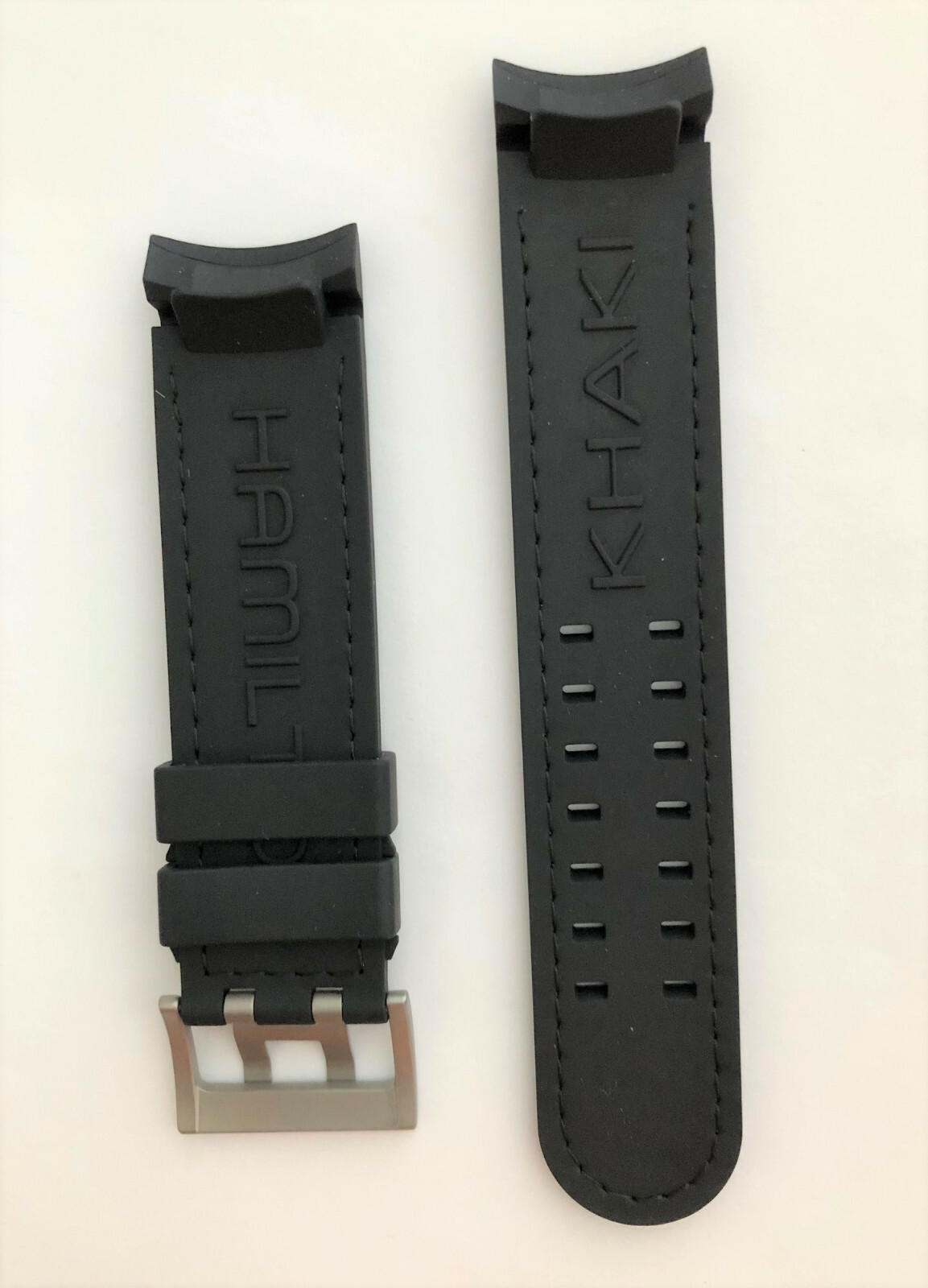 Original Hamilton 22mm Frogman H777160 / H777460 Black Rubber Watch Band Strap