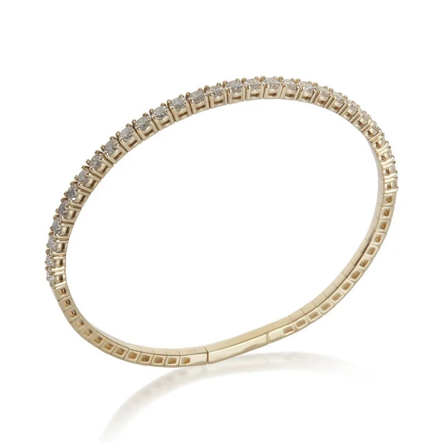 5Ct Round Cut Lab Created Diamond Tennis Bracelet 14K Yellow Gold Plated