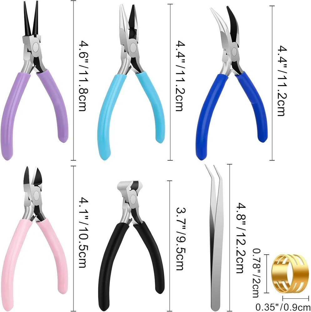 Jewelry Pliers Tool Set 5 Pack Complete Jewelry Making Kit for Crafting Repair