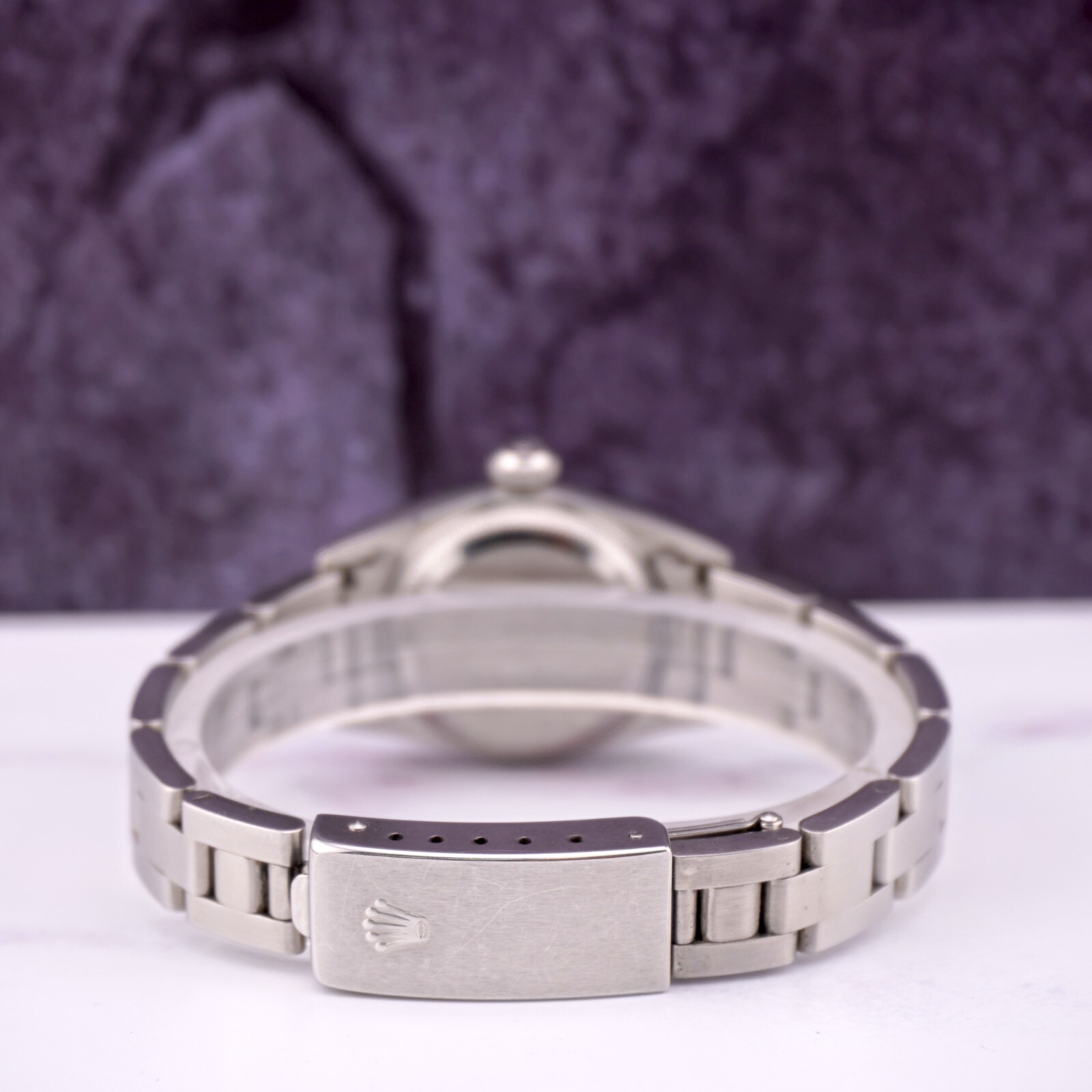 Rolex Oyster Perpetual 25mm Steel White MOP Diamond Smooth Oyster Ladies Watch