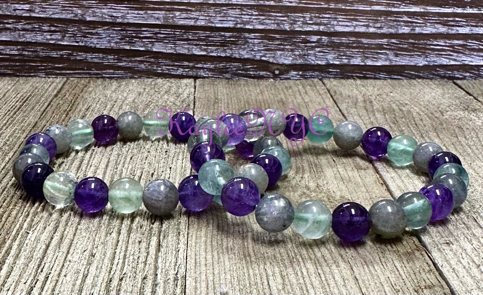 Wholesale 6 Pcs Crown Chakra 8mm 7.5” Crystal Healing Stretch Bracelet
