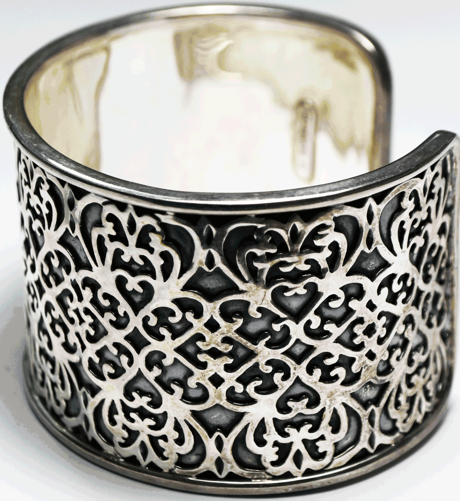 Sterling Silpada Wide Intricate Cuff Bracelet B1697 Filigree 41mm 7″ Wrist