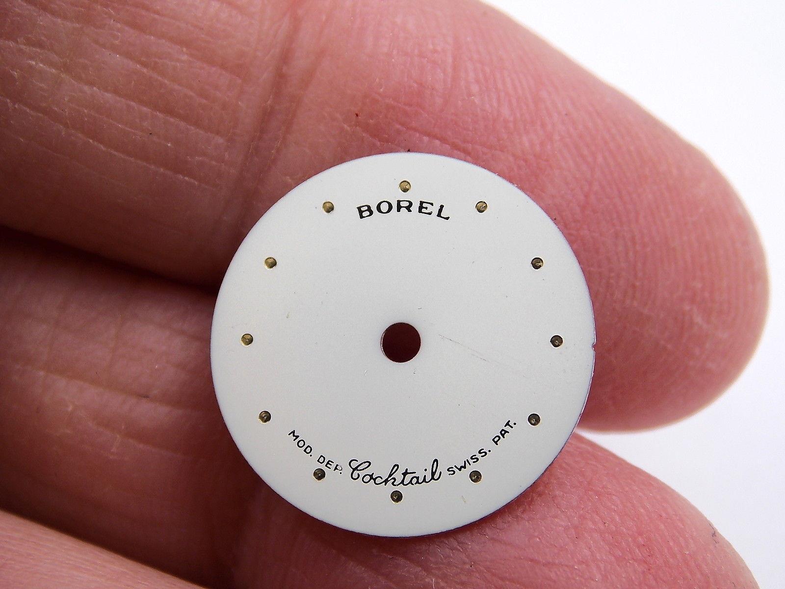 15.56mm White NOS Borel Watch Dial for Coctail Watch Kaleidoscope Ladies Vintage