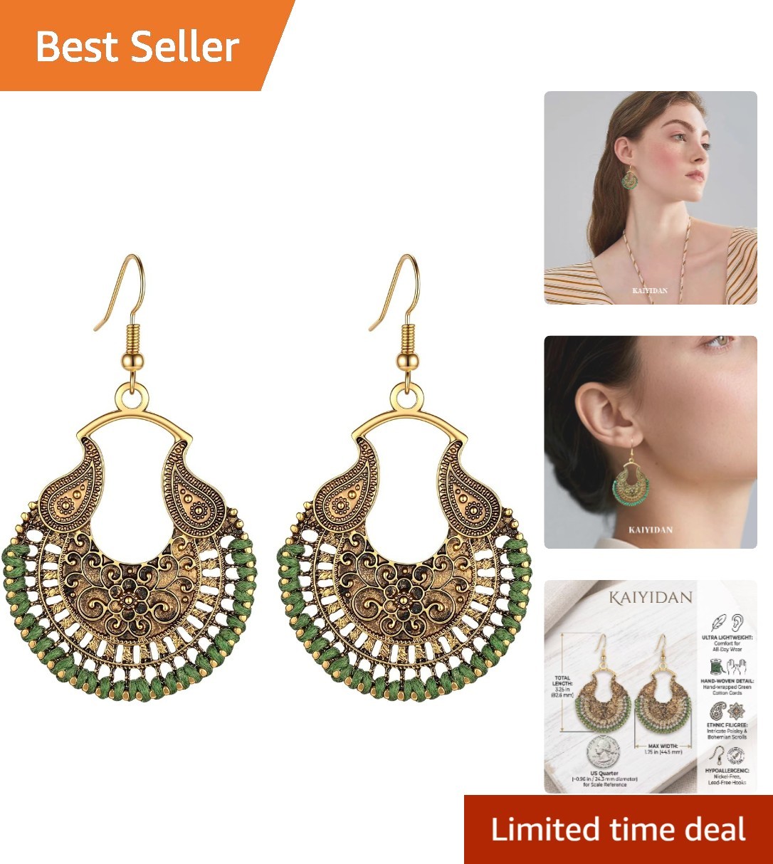 Gothic Bohemian Silver Drop Earrings – Perfect for Festivals and Vacations