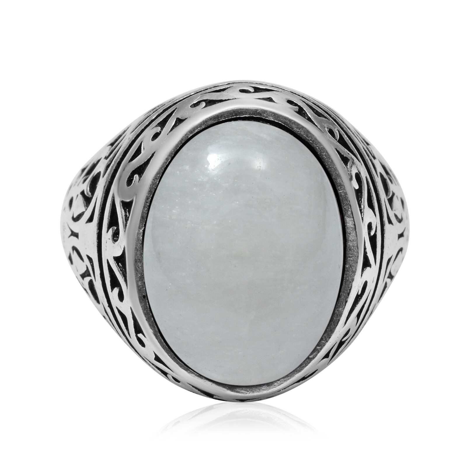 Rainbow Moonstone Gemstone Handmade Ottoman Arabic Style Ring All Size Available