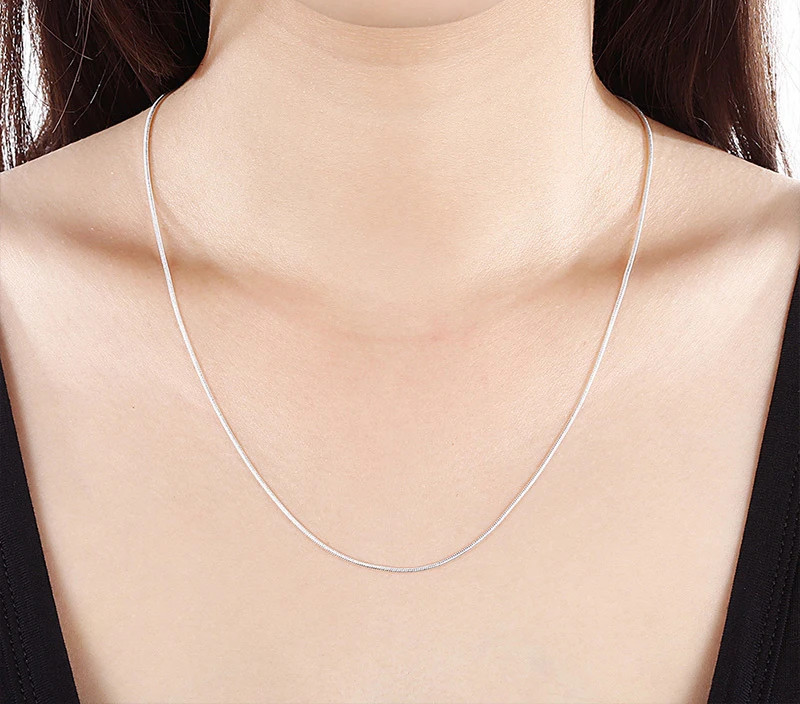 40-75cm 925 Sterling Silver 1.2 MM Box Chain Necklace Jewelry 5/10pcs/Lot