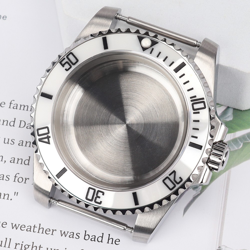 Sapphire Stainless Brushed 40mm Oyster Watch Case Solid Back For Seiko NH35 NH36