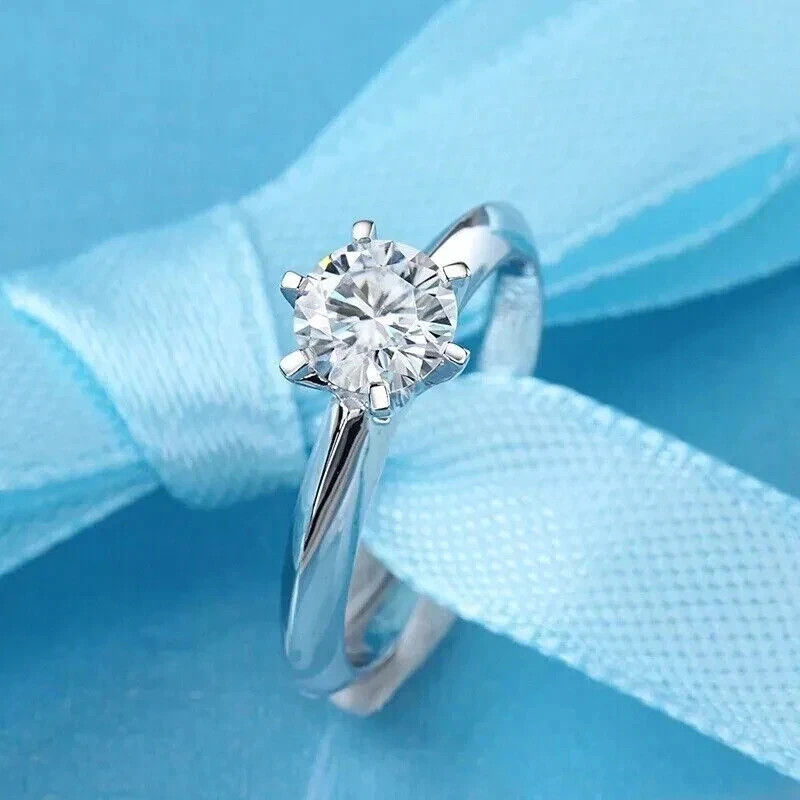 1.50Ct Round Cut Lab Grown IGI Certified Diamond Ring Solid 925 Sterling Silver