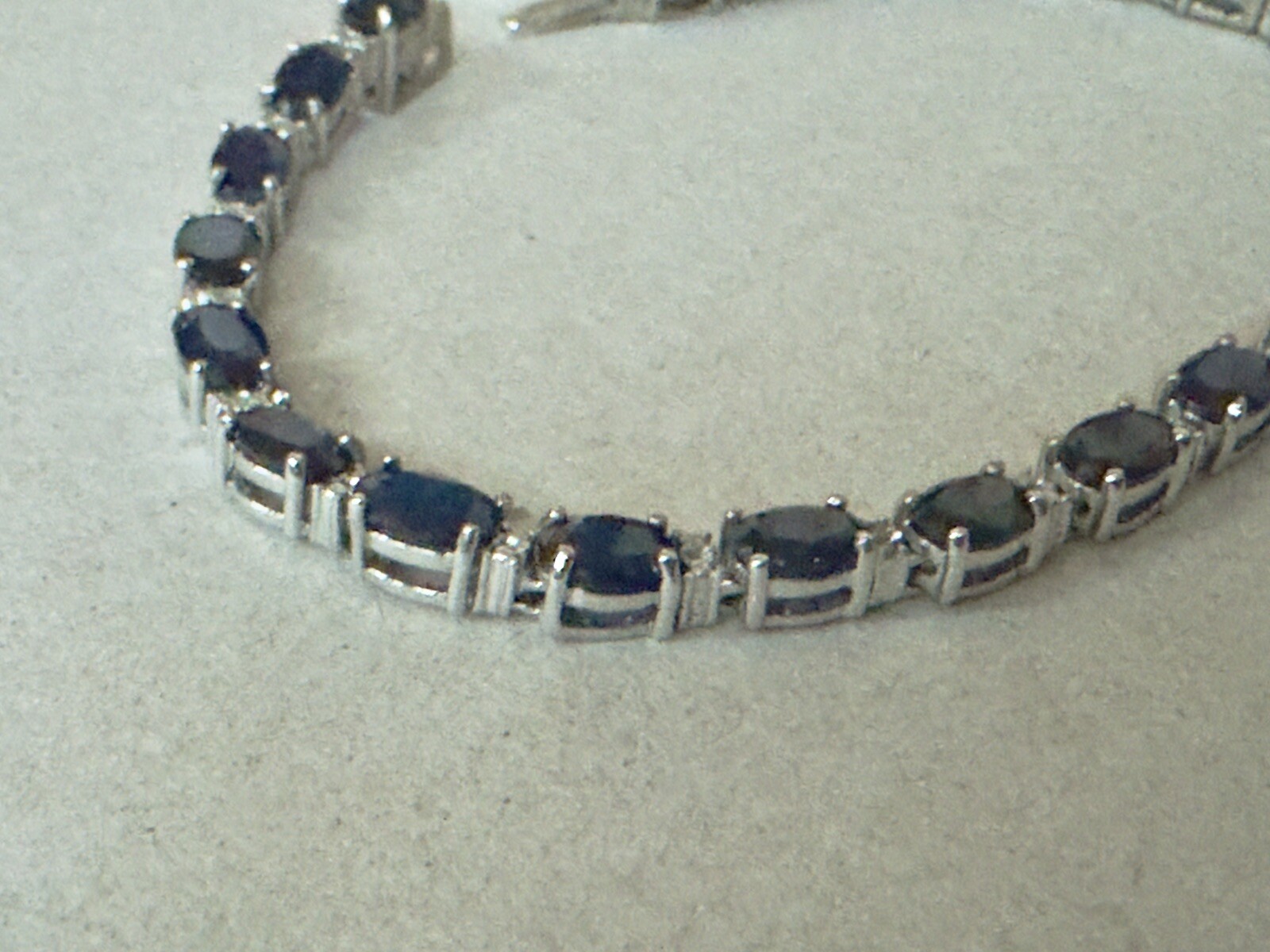 18ct Diffused Blue Sapphire & Diamond Sterling Silver Bracelet