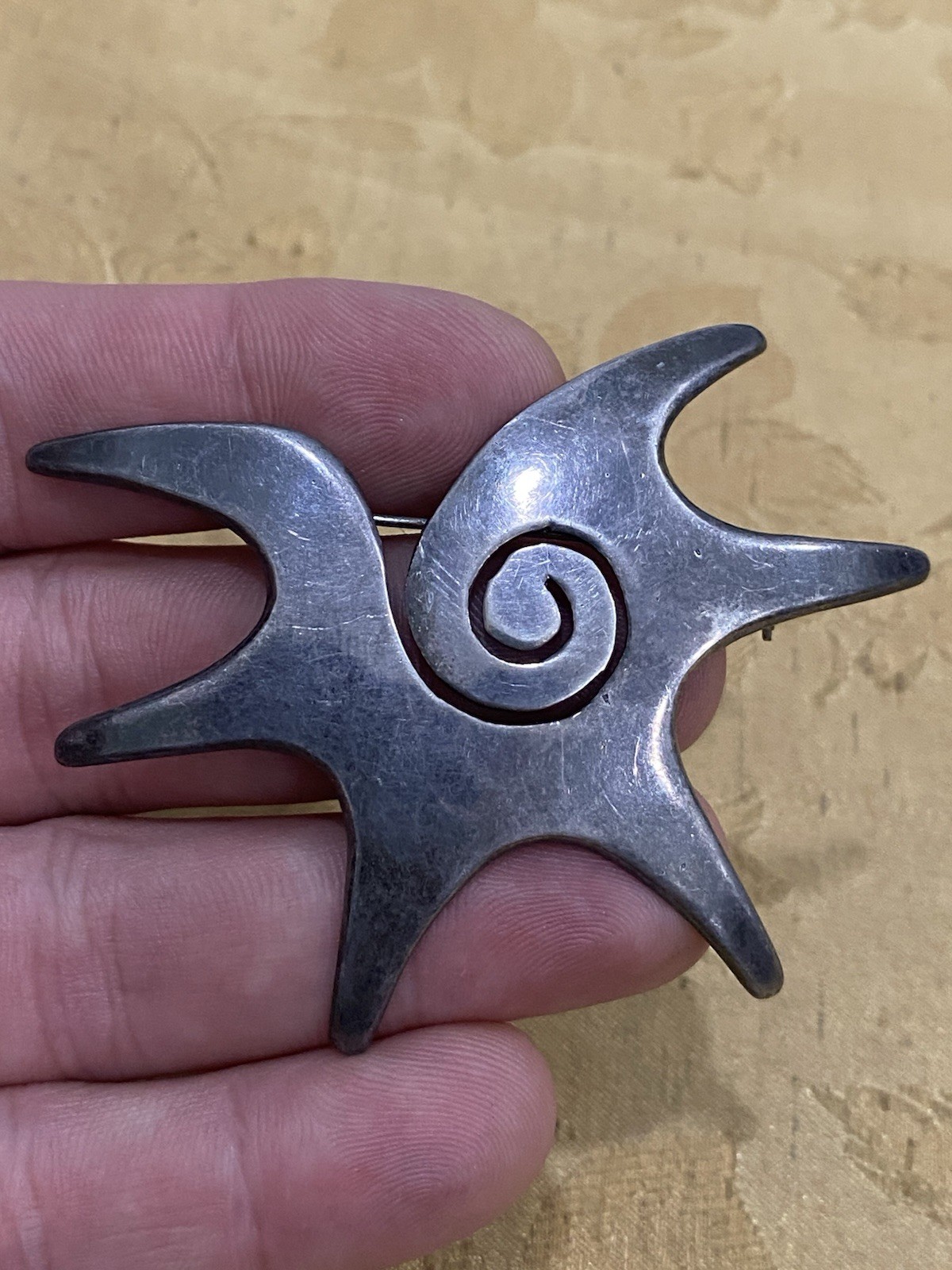Antonio Reina – Brooch – Pin Sterling Silver 925 – Taxco – Mexico Signed Modern