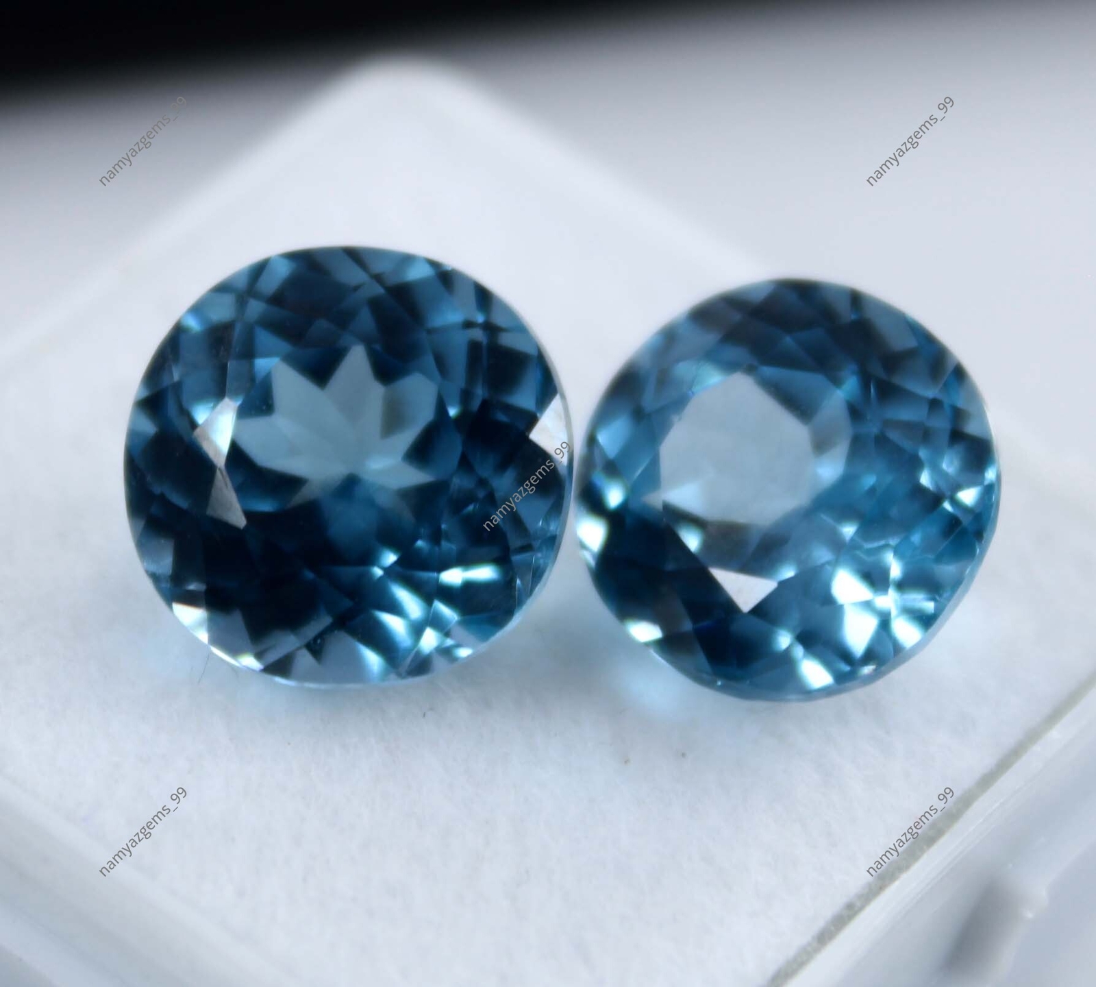 12 Ct Natural Montana Sapphire Round Cut CERTIFIED Loose Gemstone Blue Pair
