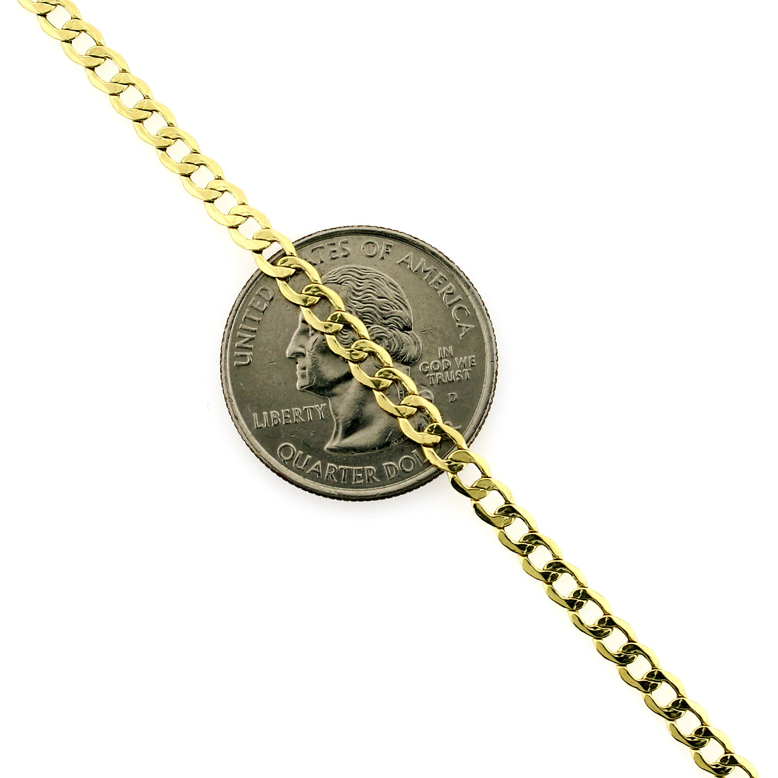 Real 10K Yellow Gold Cuban Link Chain Necklace 2.5MM 16″ 18″ 20″ 22″ 24″ 26″