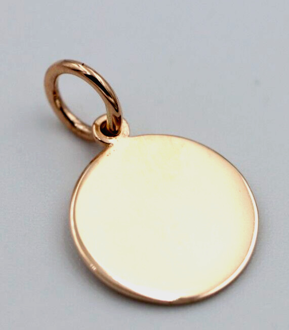 Genuine 9ct 9k Solid Rose Gold 12mm disc round circle pendant – Free Post