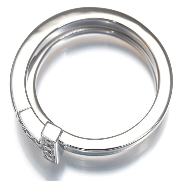 Auth Tiffany&Co. Ring Diamond Tiffany T Square Wrap US6-6.25 18K WG