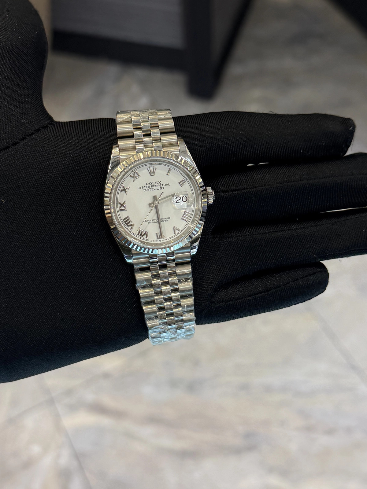 Rolex Datejust 36 White Roman Dial on Jubilee 126234 Complete 2021