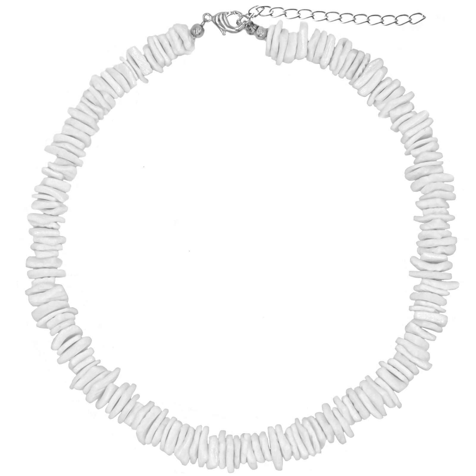 White Puka Shell Neckace for Men and Women – Hawaiian Surfer Necklace – 14″