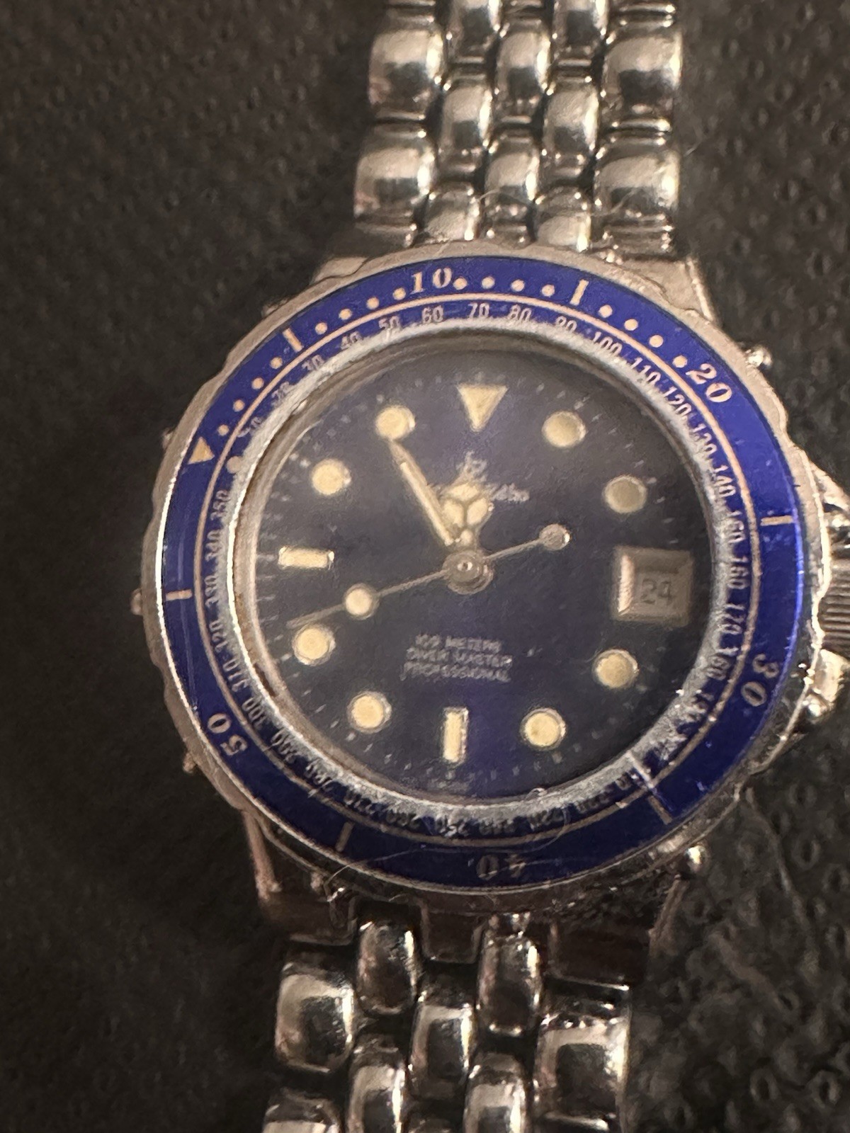 Jacques Edho Divers Diving Watch Blue Dial Date Solid Stainless Steel Women’s