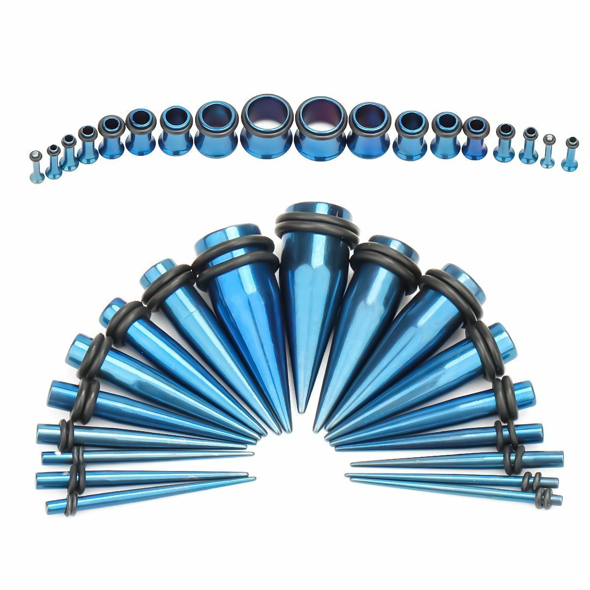 36PCS Stainless Steel Ear Taper Stretching Kit Gauge Expenders set Tunnel Plugs