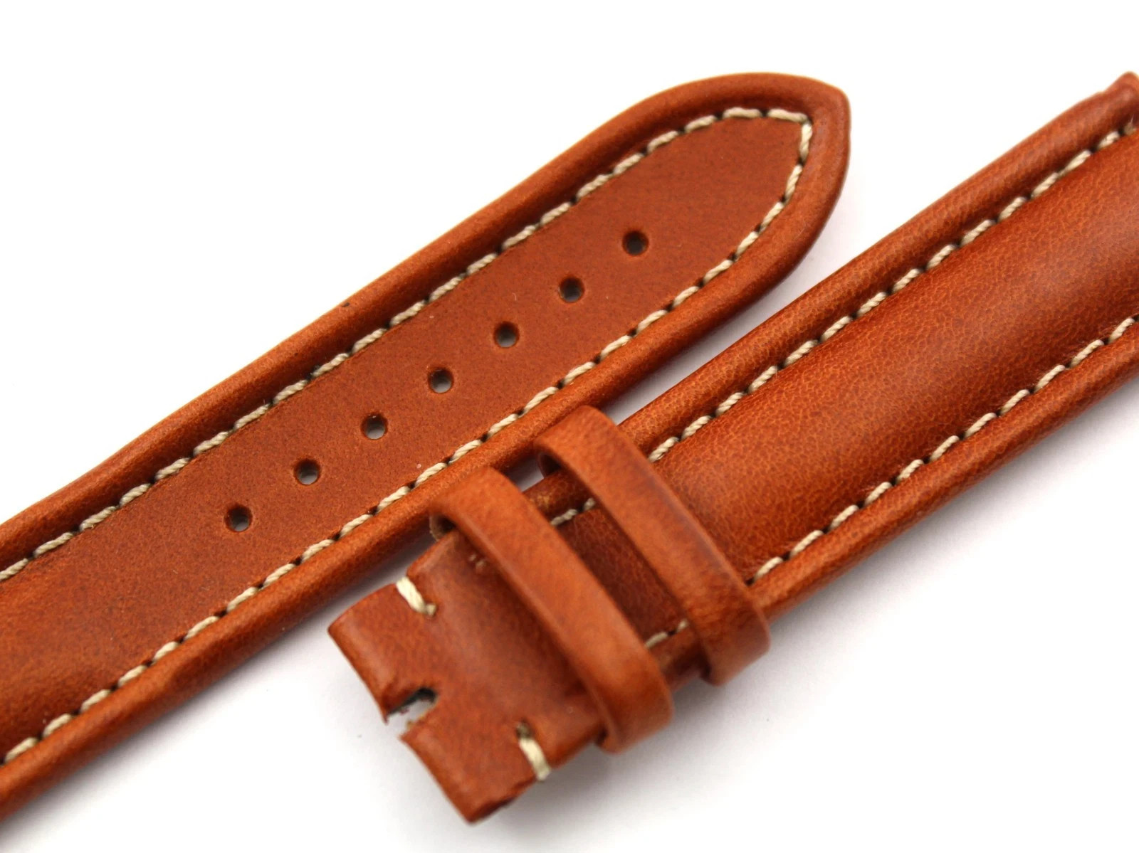 Handmade Brown Leather Strap 20/18mm Handmade Made Italy New