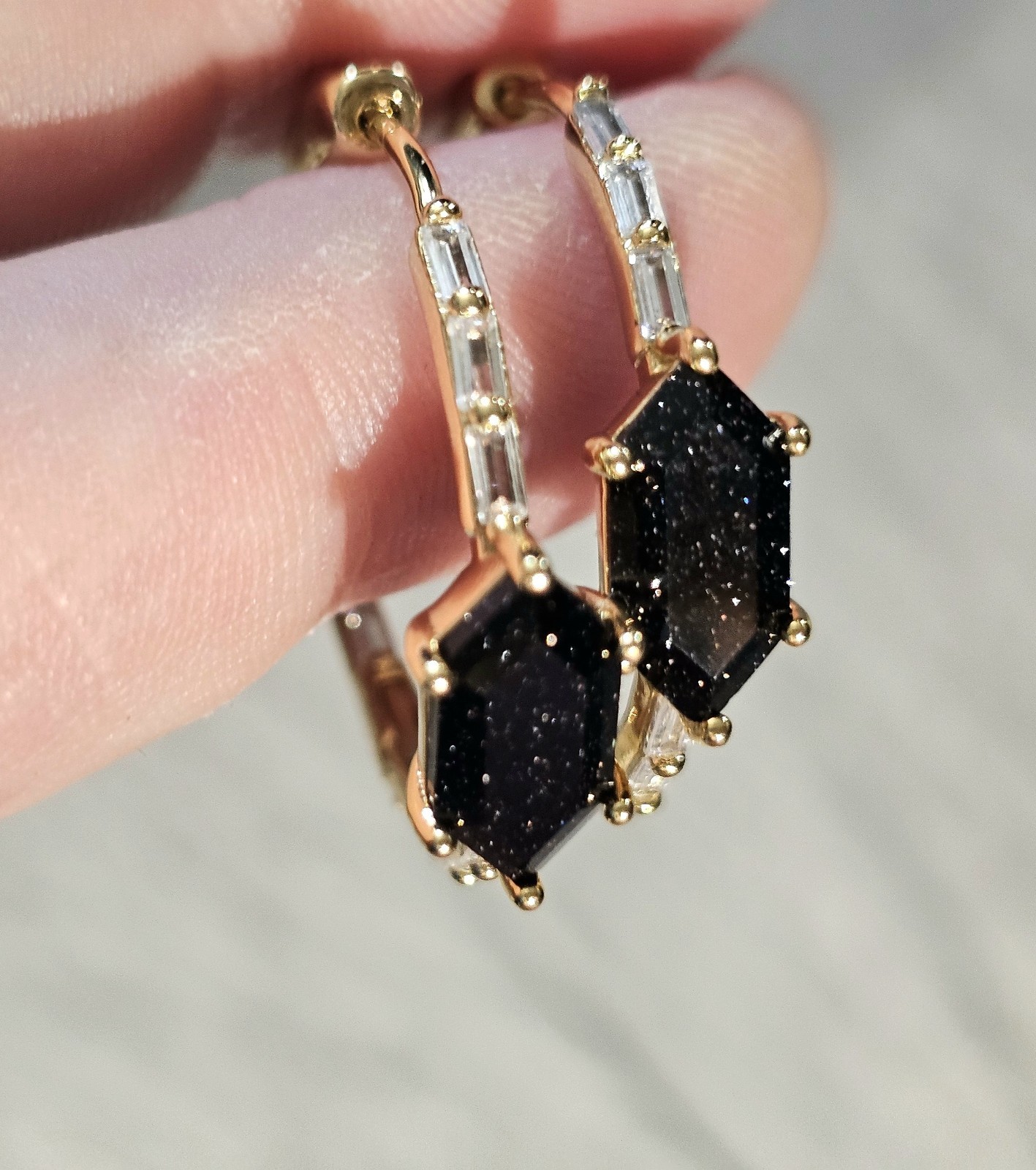 Untamed Bomb Party Wild Disobedience Lab Onyx Sandstone Earrings Gold Plating