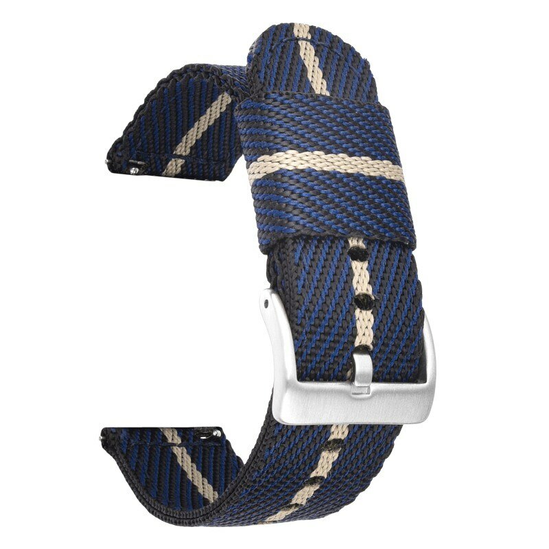 22mm Stripes Weave Nylon Strap 24mm 18mm 20mm Wrist Bracelet Band with Quick Pin