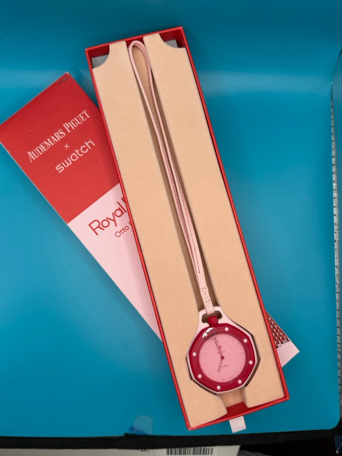 Audemars Piguet x Swatch Royal Pop Otto Rosso Pink Bioceramic Quartz Pocketwatch