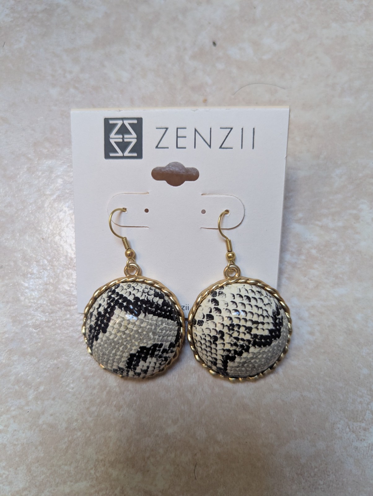 Snake Skin Print Drop Earrings Dangle Earrings