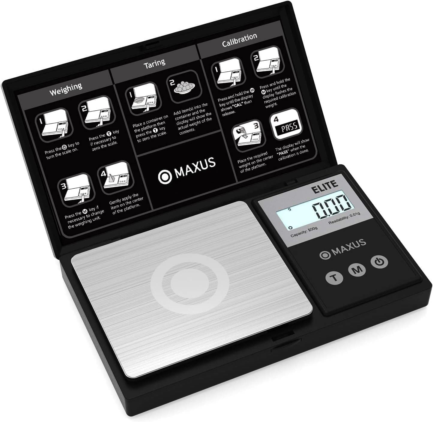 Compact 500g Digital Pocket Gram Scale with Tare Function & Backlit LCD Display