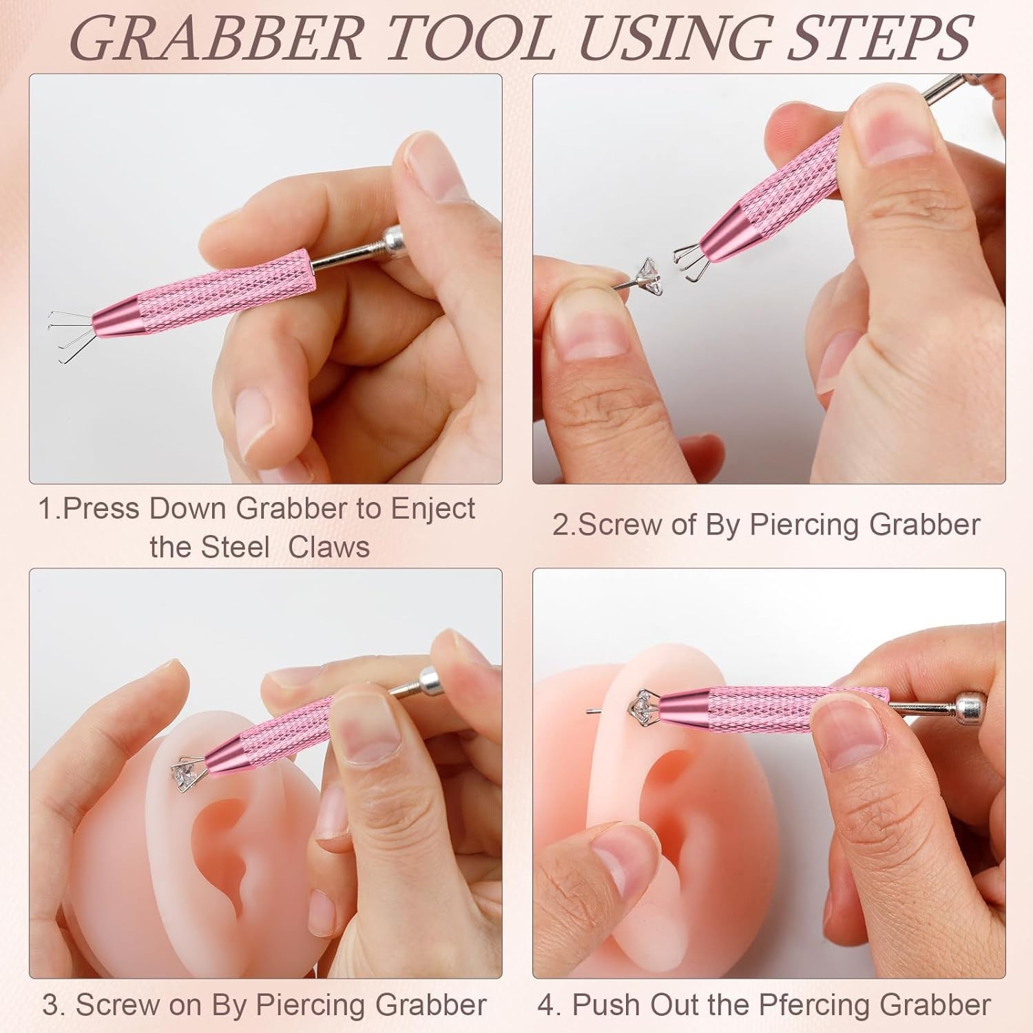Multi-Use Piercing Grabber Tool – 2 Pcs Stainless Steel for Precision Jewelry