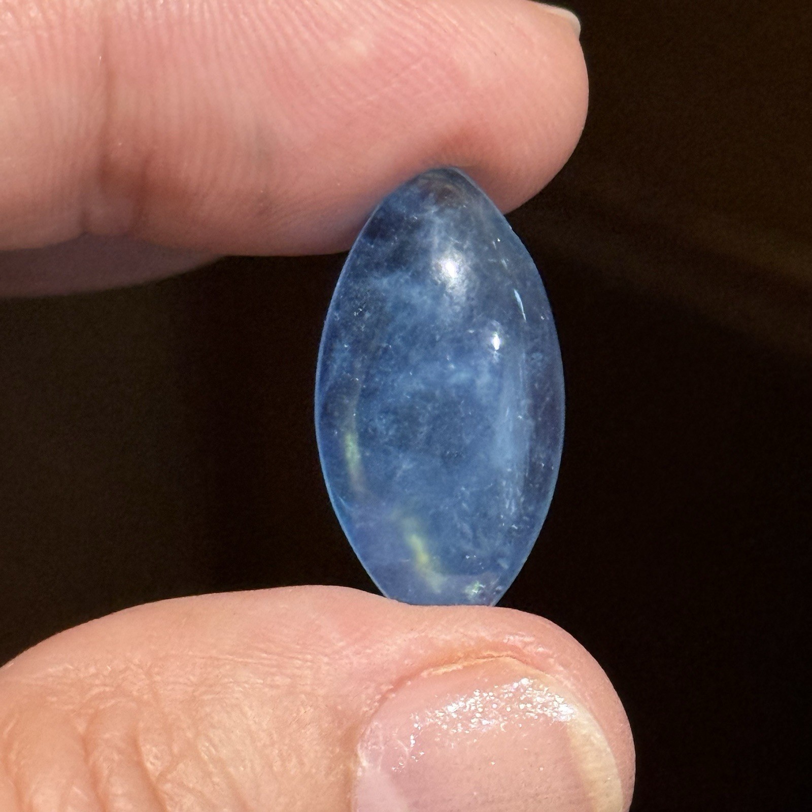 9.6ct 22.6x12x5.4mm Blue Stabilized Aquamarine Smooth Marquis Cabochon Gem