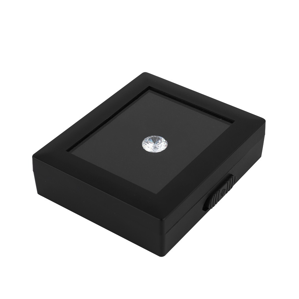 GemTrue Large Self-Stand Diamond Display Box Gemstone Storage Reversible Cushion